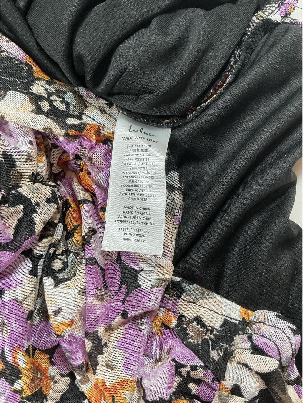 Lulus Floral Ruched Midi Dress Size S New With Tags - Picture 5 of 9